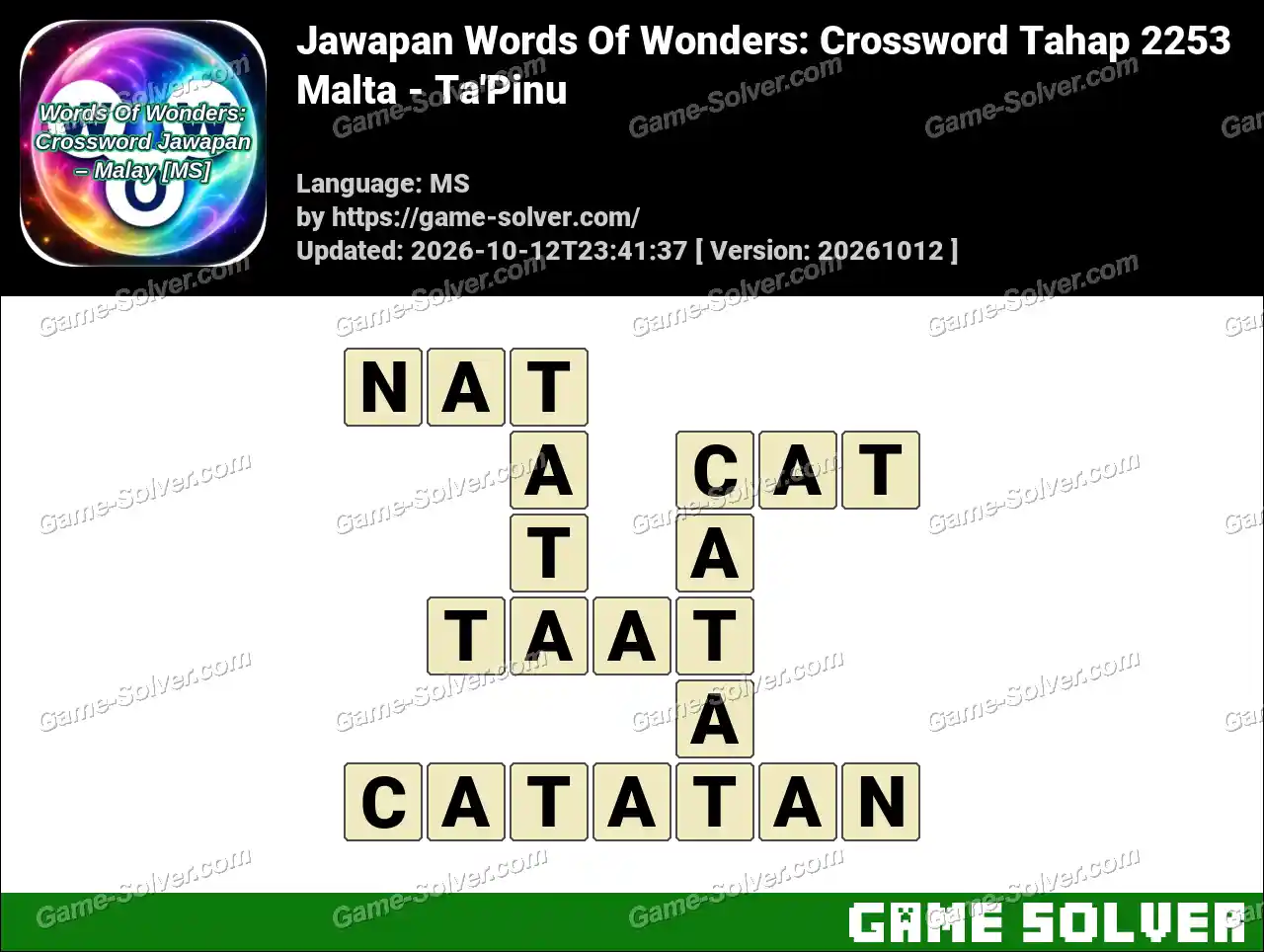 Jawapan Words Of Wonders: Crossword Tahap 2253 – Malta – Ta’Pinu